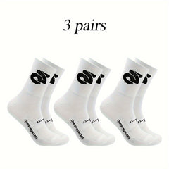 Men's 3-Pack Mid Crew Sport Socks Nylon Blend Breathable for Training