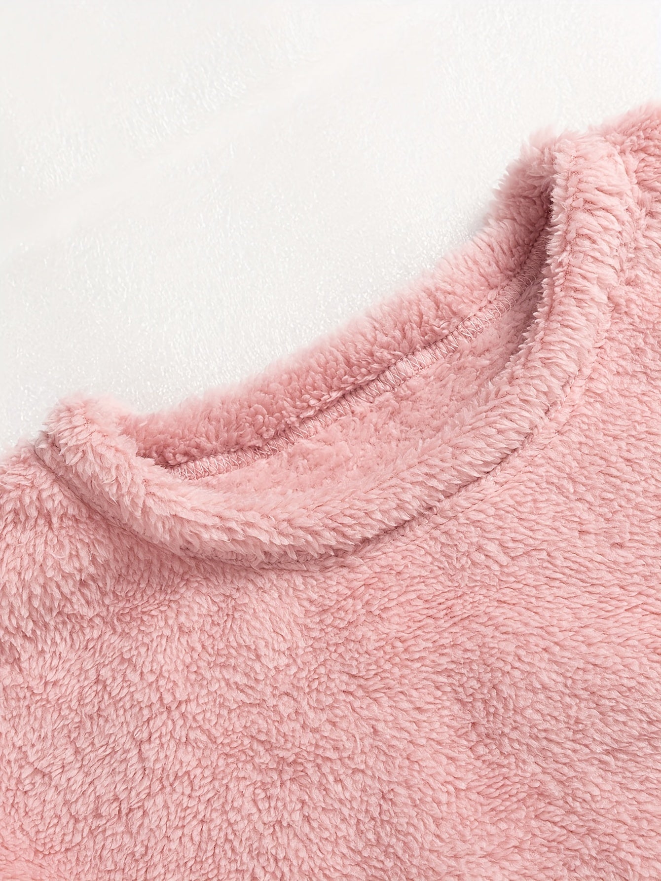 Cozy Fuzzy Pajama Set Long Sleeve Crew Neck Top & Pants