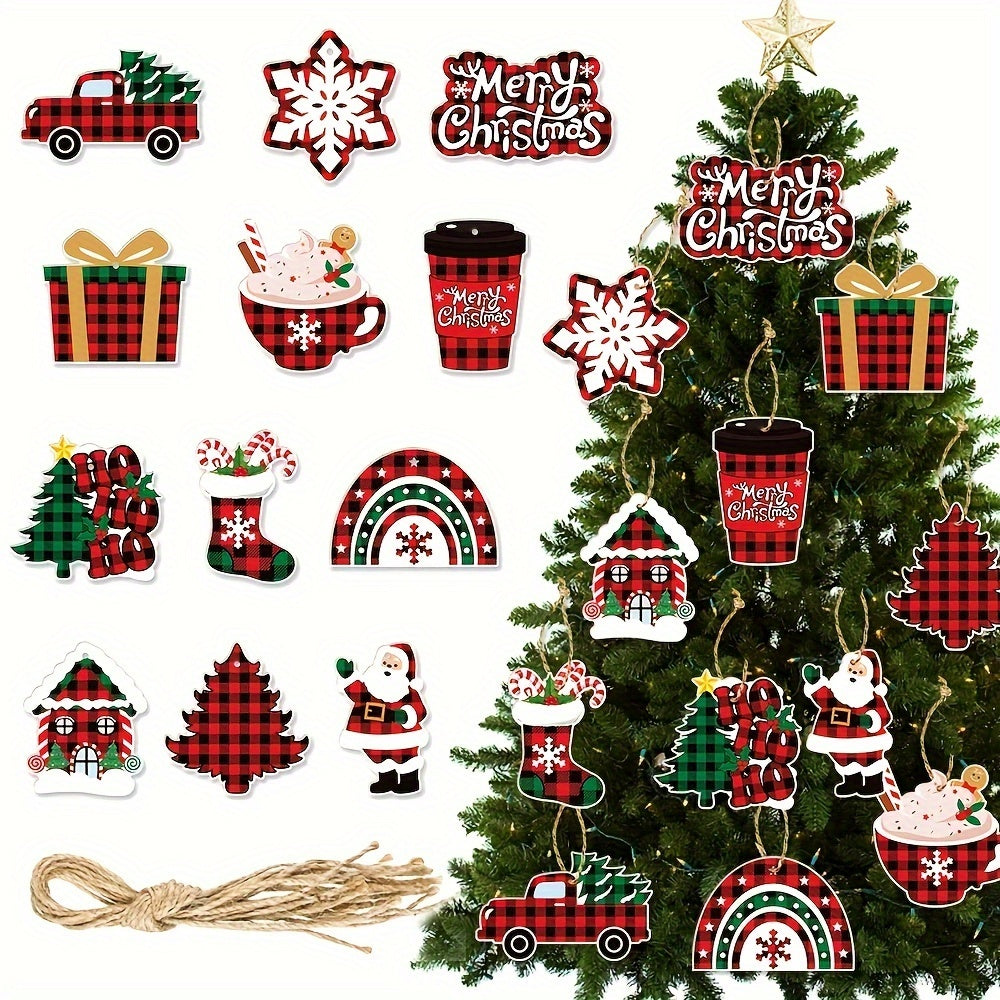 12pcs Christmas Tree Decoration Hanging Sign Christmas Party Home Decoration