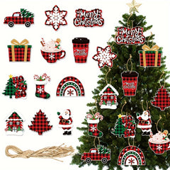 12pcs Christmas Tree Decoration Hanging Sign Christmas Party Home Decoration
