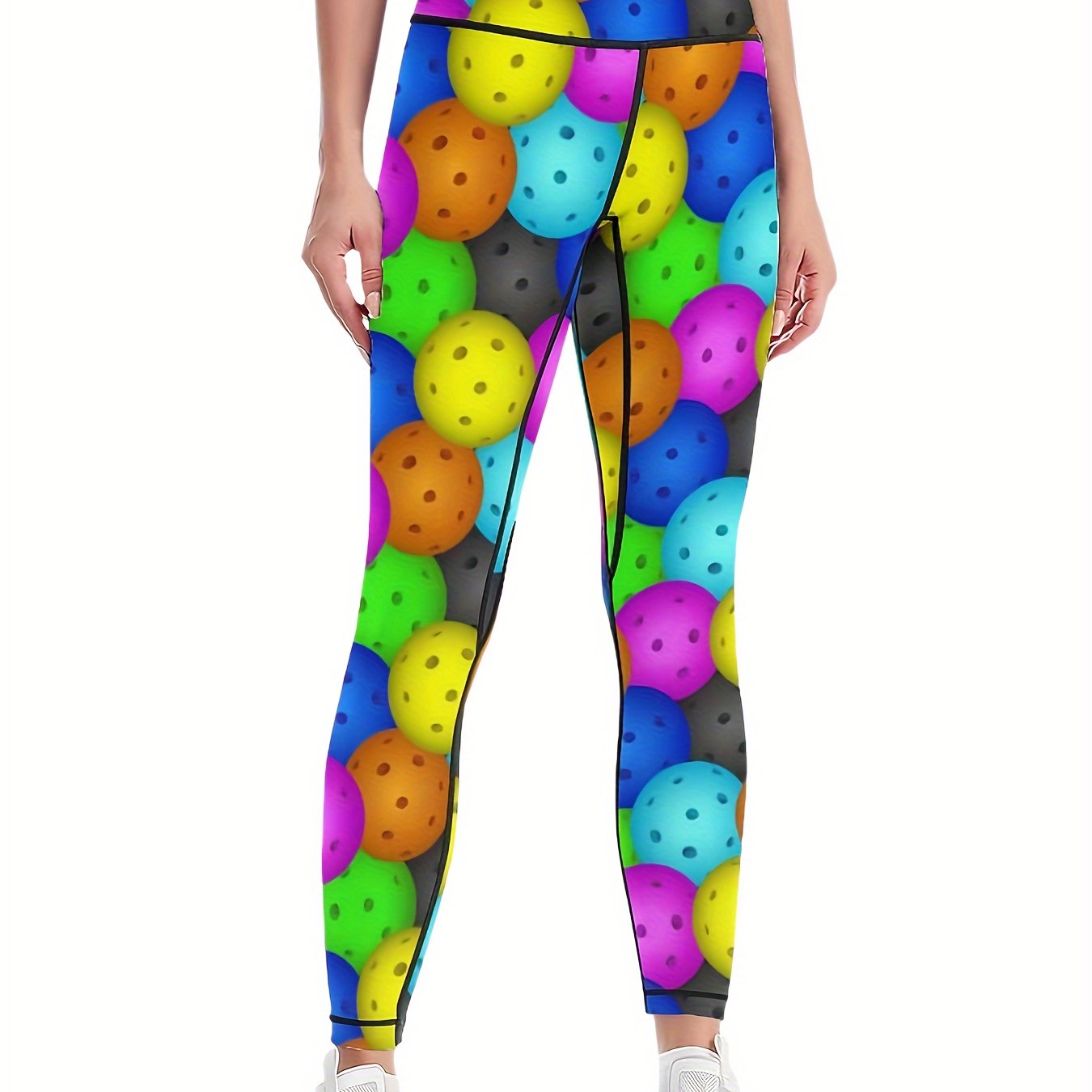 Colorful Print Yoga Leggings High Waist Tummy Control Sports Running Leggings