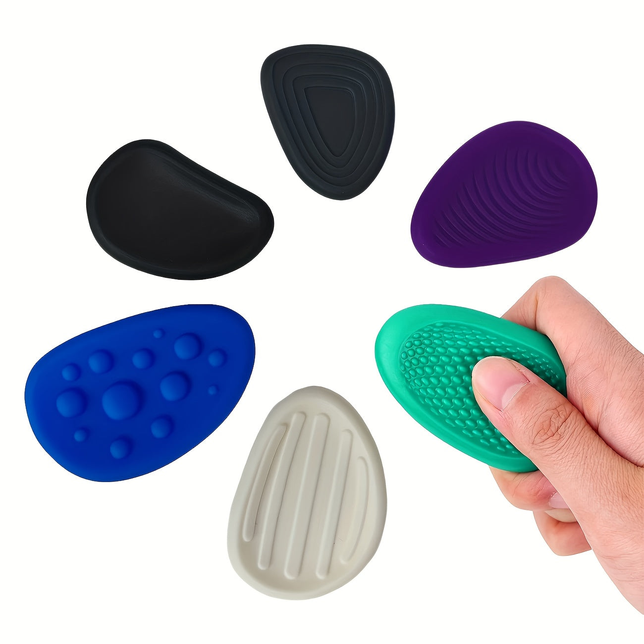 12pcs Sensory Silicone Stone Set Soft Textured Toy for Children and Adults