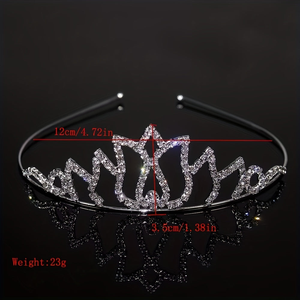 Rhinestone Headband Queen Crown Tiara Head Jewelry Bridal Wedding Hair Accessori