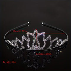 Rhinestone Headband Queen Crown Tiara Head Jewelry Bridal Wedding Hair Accessori