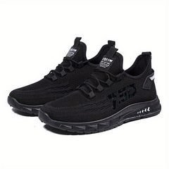Men's Breathable Woven Sneakers Casual Outdoor Lace-up Shoes