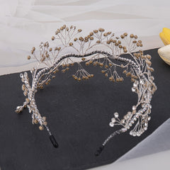 Rhinestone Beaded Wedding Headpiece Bridal Headband With Crystal
