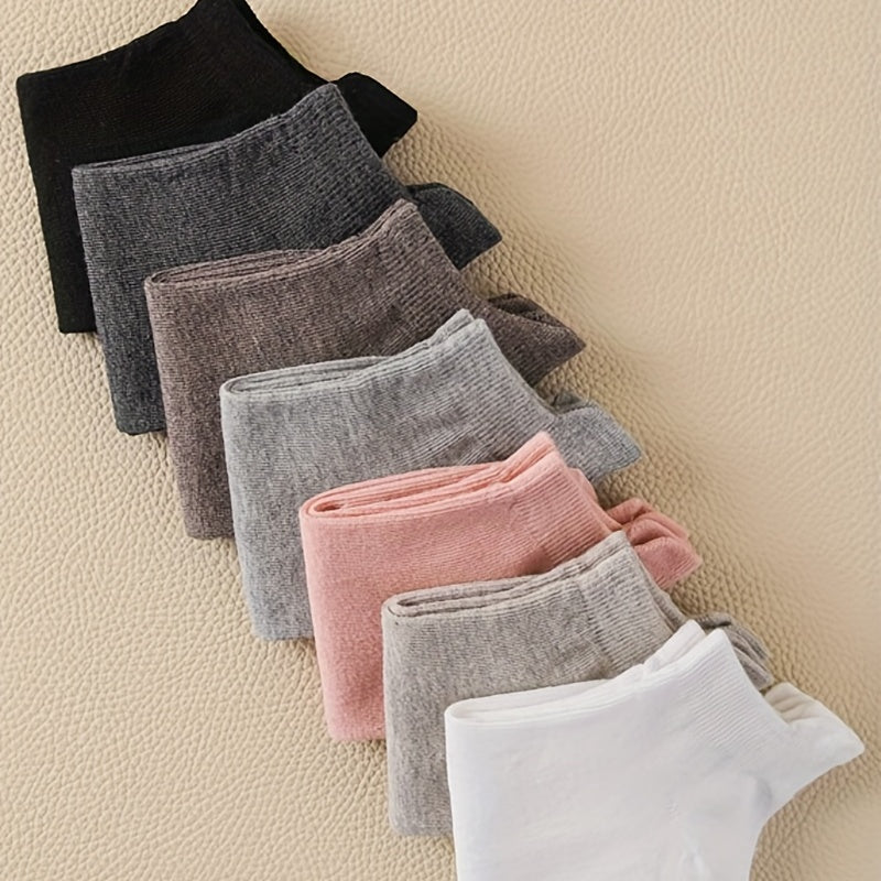 7 Pairs Mixed Short Socks Heel Guard Ankle Socks Women's Stockings