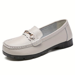 Women's Rhinestone Buckle Flat Loafers Slip On Shoes