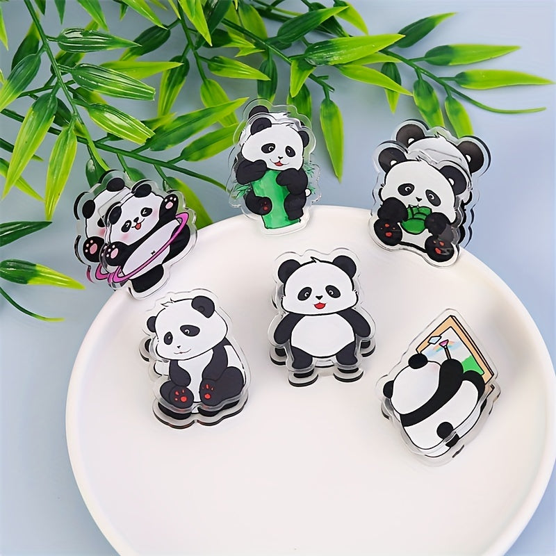 Cartoon Panda Acrylic Double-Sided PP Clip Decorative Gift Memo Clip