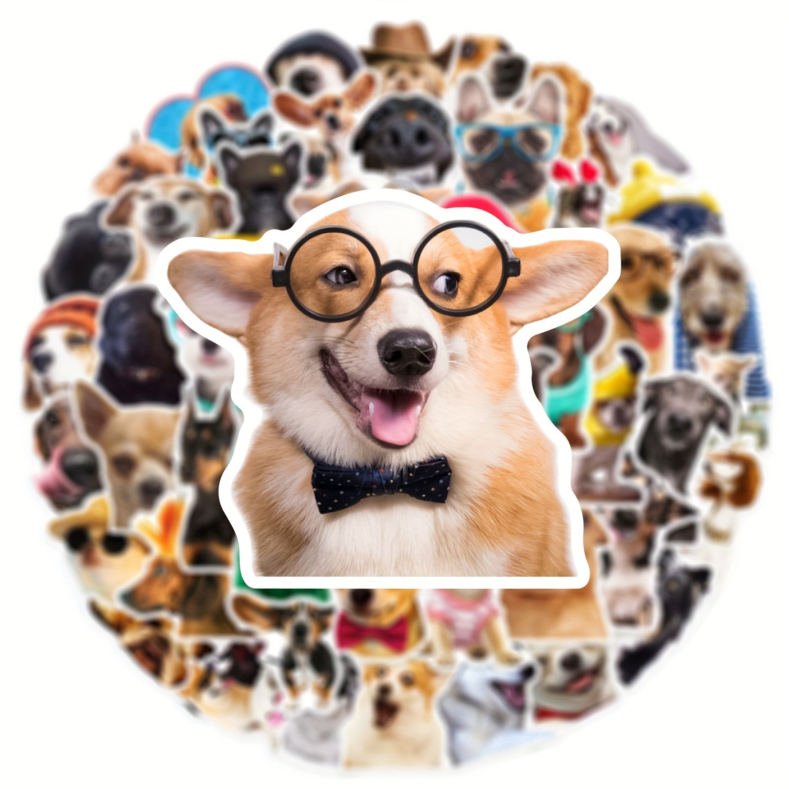 50pcs Dog Stickers Pack For Water Bottle Dog For Adults Women Teens Girls Boys