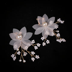 Golden Faux Pearls Flowers Headbands Wedding Hair Accessories Bridal Tiaras