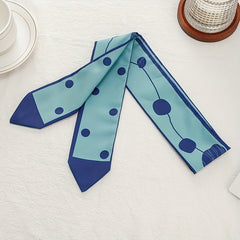 Geometric Dotted Skinny Scarf Printed Hair Ribbon Neckerchief