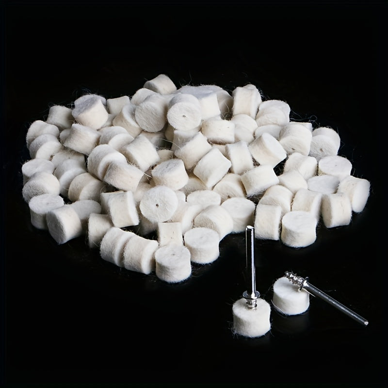100pcs Wool Felt Buffing Pad 13mm with 2 Shank