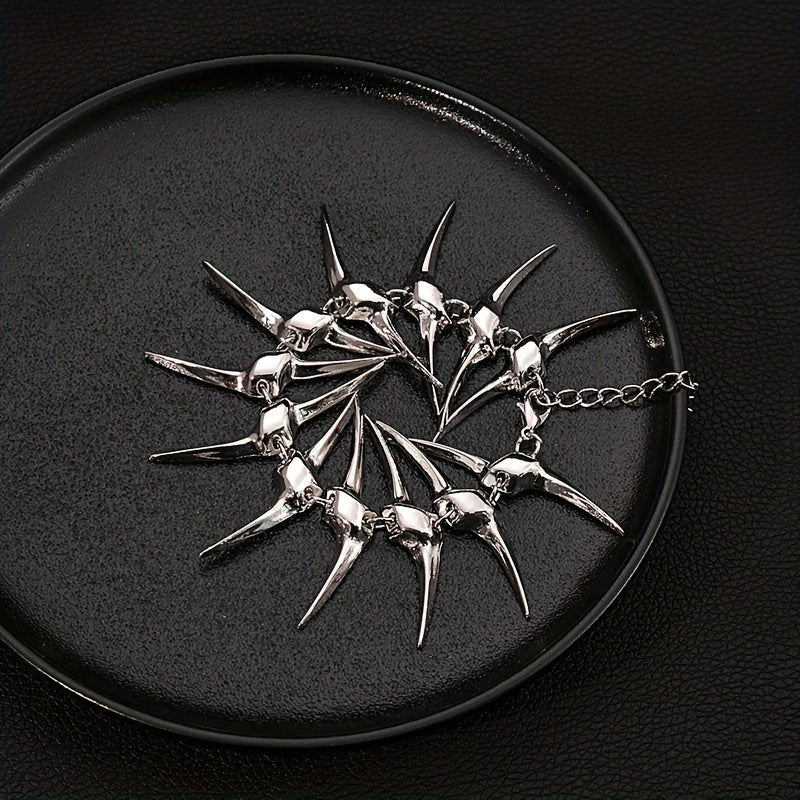 Punk Style Thorns Fishbone Bracelet for Halloween Party