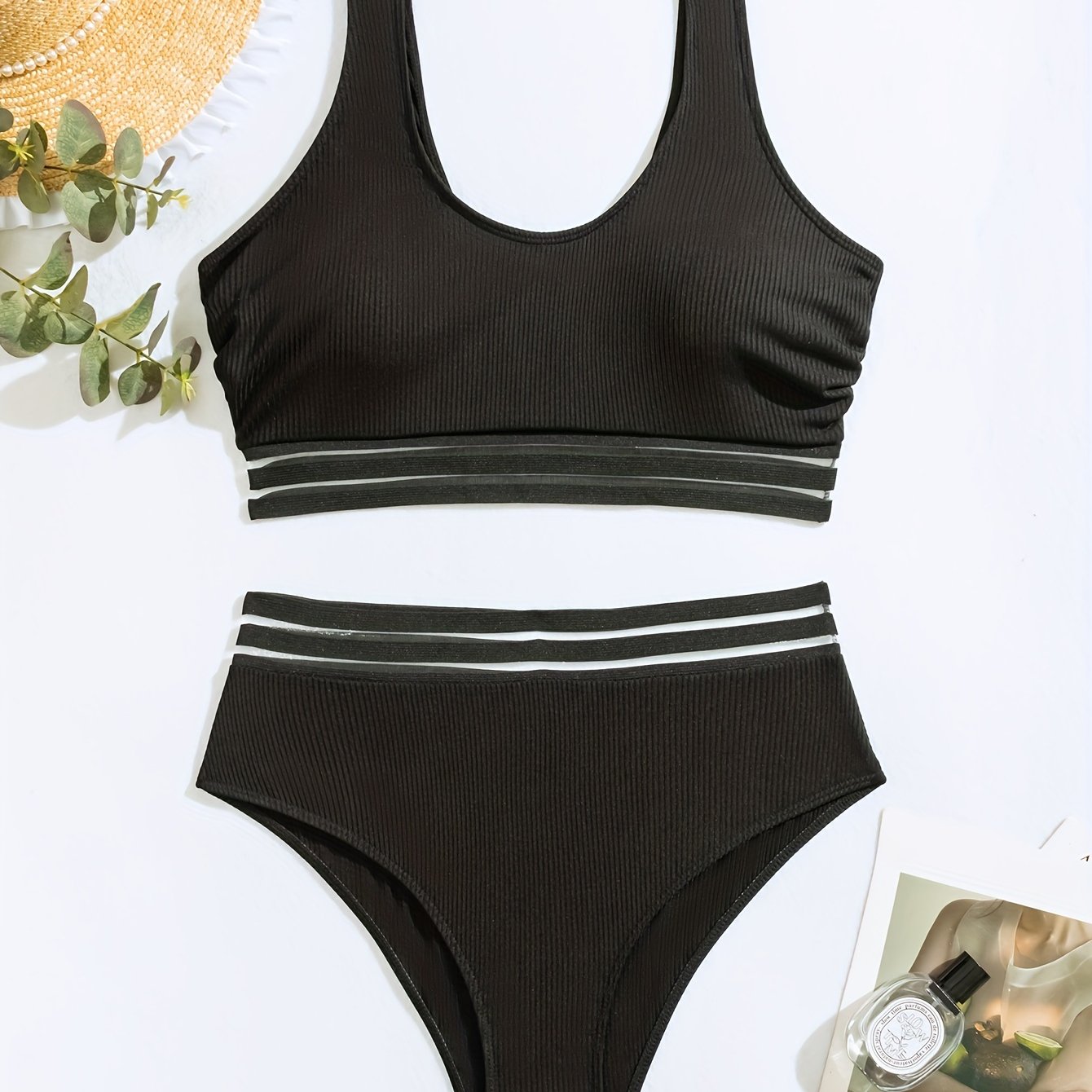 Ribbed Mesh Bikini Set