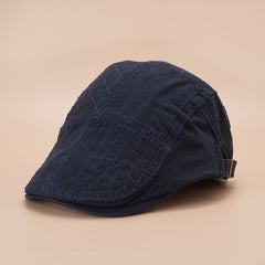 Cotton Blend Lightweight Newsboy Cap Solid Hats For Women Men