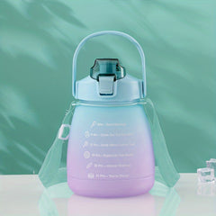 1300ml Motivational Water Bottle with Time Marker & Strap