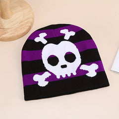 Knitted Hat with Skull Pattern for Men Women