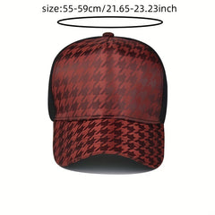Houndstooth Baseball Cap Mesh Trucker Hat