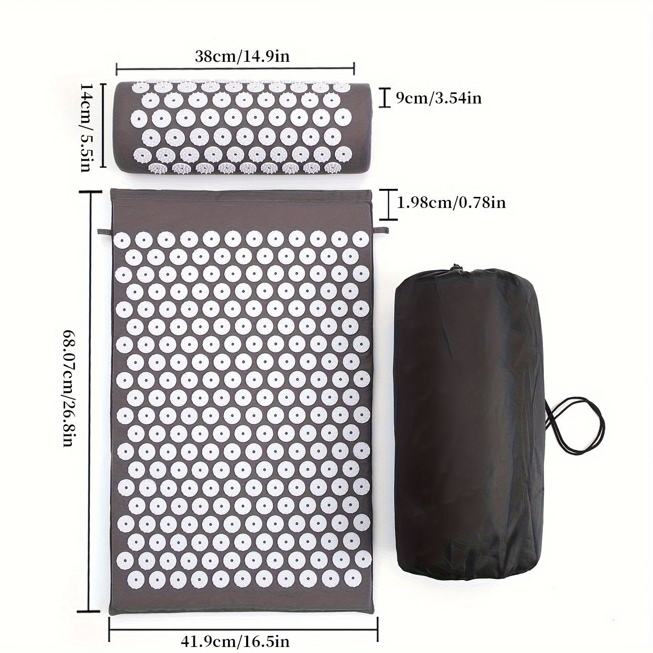 Yoga Acupressure Massage Mat 3pcs Set