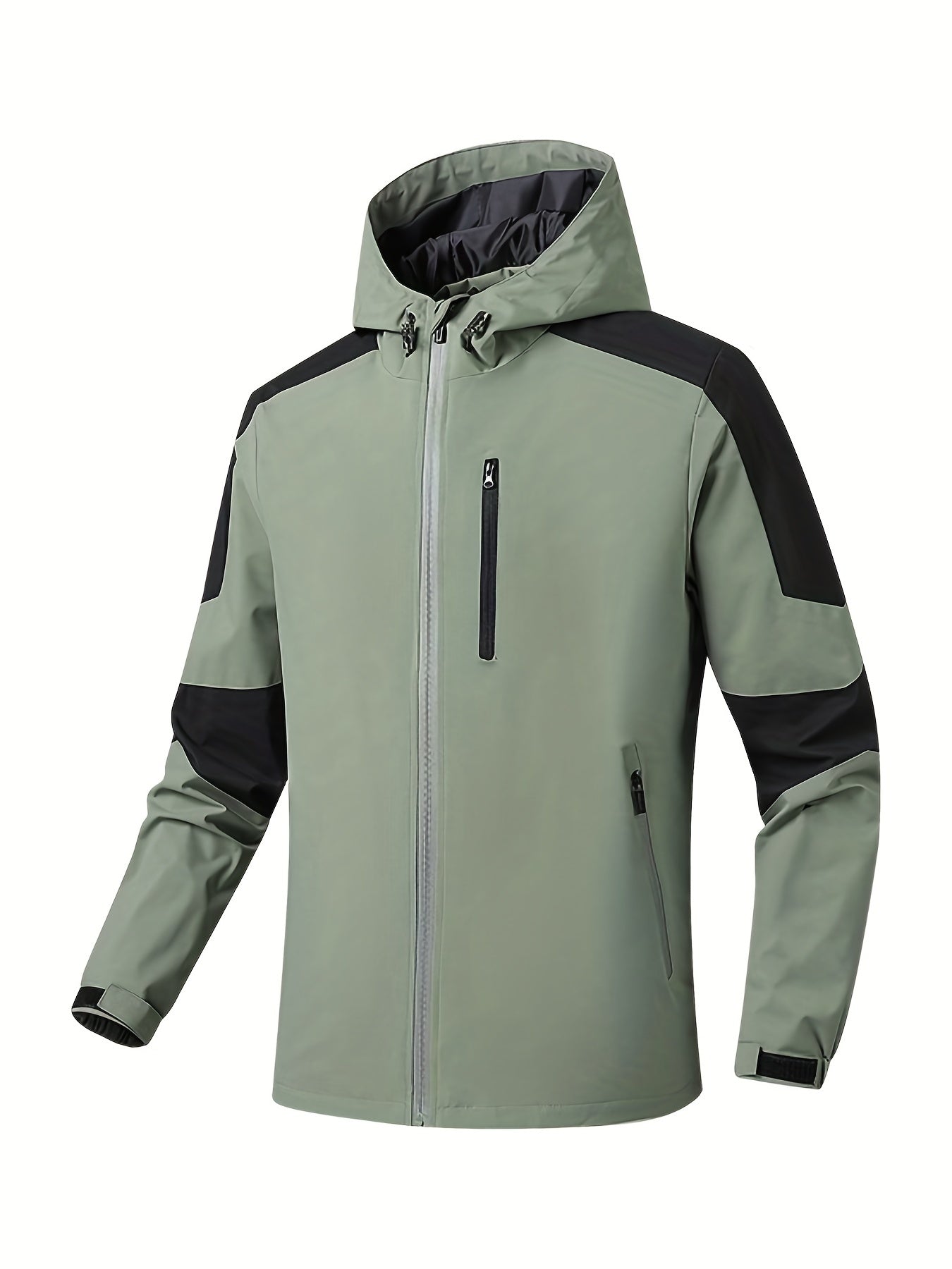 Men's Waterproof Hooded Windbreaker Jacket Zip Up Coat