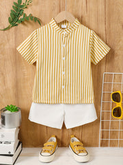 Boys Casual Outfit Shirt & Shorts Set Kids Summer Clothes