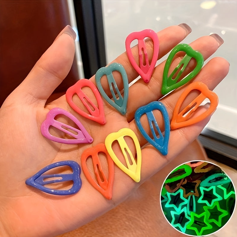 10pcs Luminous Hair Clips Decorative Accessories for Girls