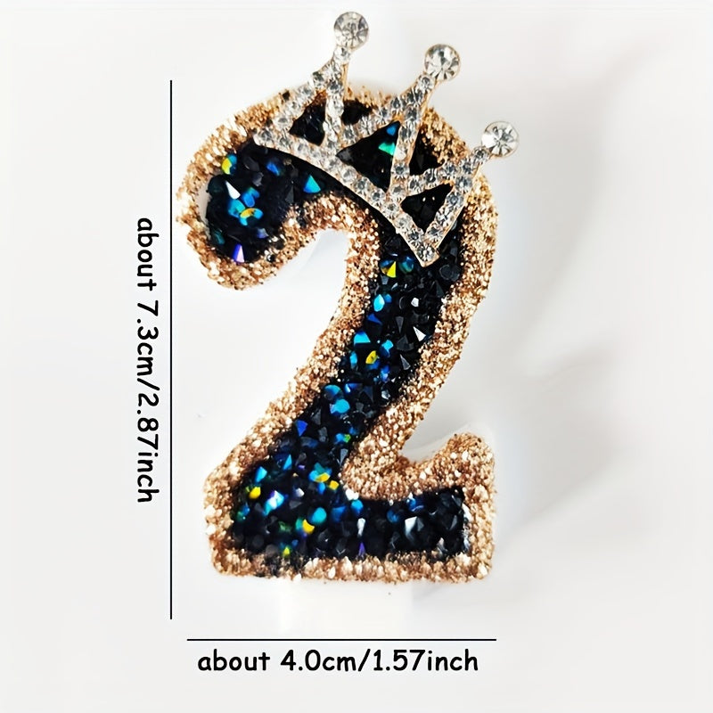 Faux Diamond Crown Number Candle Wedding Party Supplies