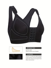 Plus Size Women's Post Surgery Front Closure Wireless Bra