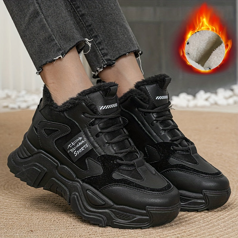 Women's Snowproof Winter Platform Sneakers Plush Inner Warm Shoes