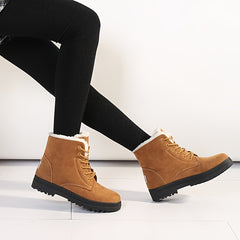 Women's Non Slip Lace Up Outdoor Boots Warm Hiking Boots