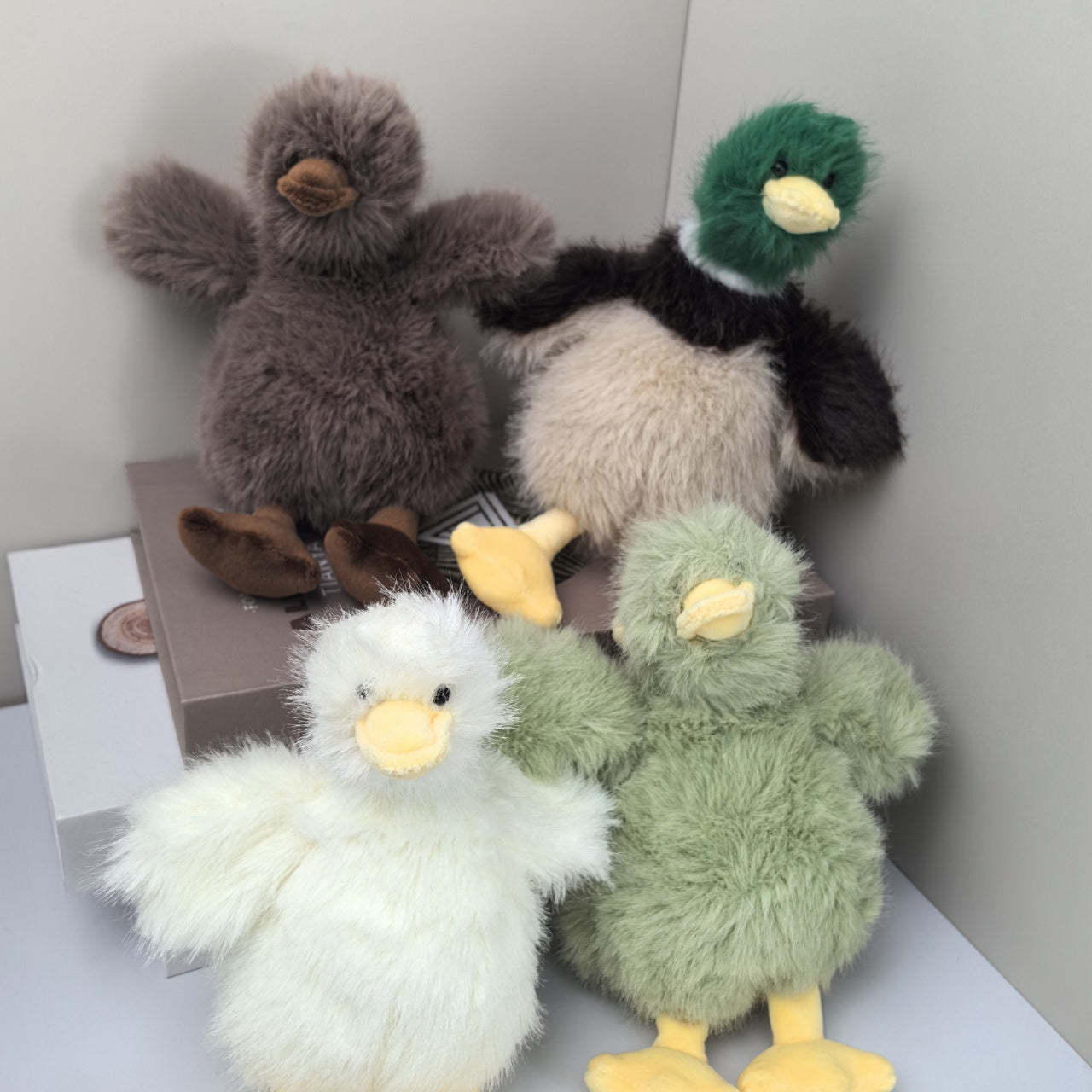 Set of 2 Cute Doodle Duck Plush Toys for Home Decor