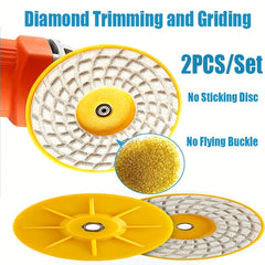 2pcs 4 Inch 100mm Diamond Wet Dry Polishing Pad for Stone Quartz Marble Granite