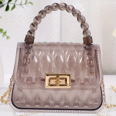 Girls Transparent Jelly Crossbody Bag Waterproof Tote Handbag