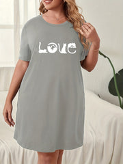 Art Letter Print Casual Loungewear Dress