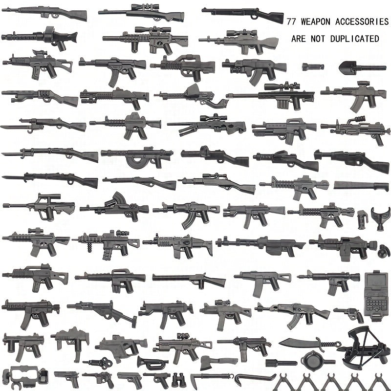 Military Minifigures Building Blocks Weapon Accessories Equipment Bag
