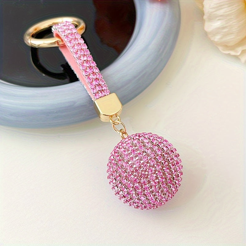 Christmas Rhinestone Ball Keychain Backpack Pendant Car Key Decoration