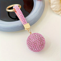 Christmas Rhinestone Ball Keychain Backpack Pendant Car Key Decoration