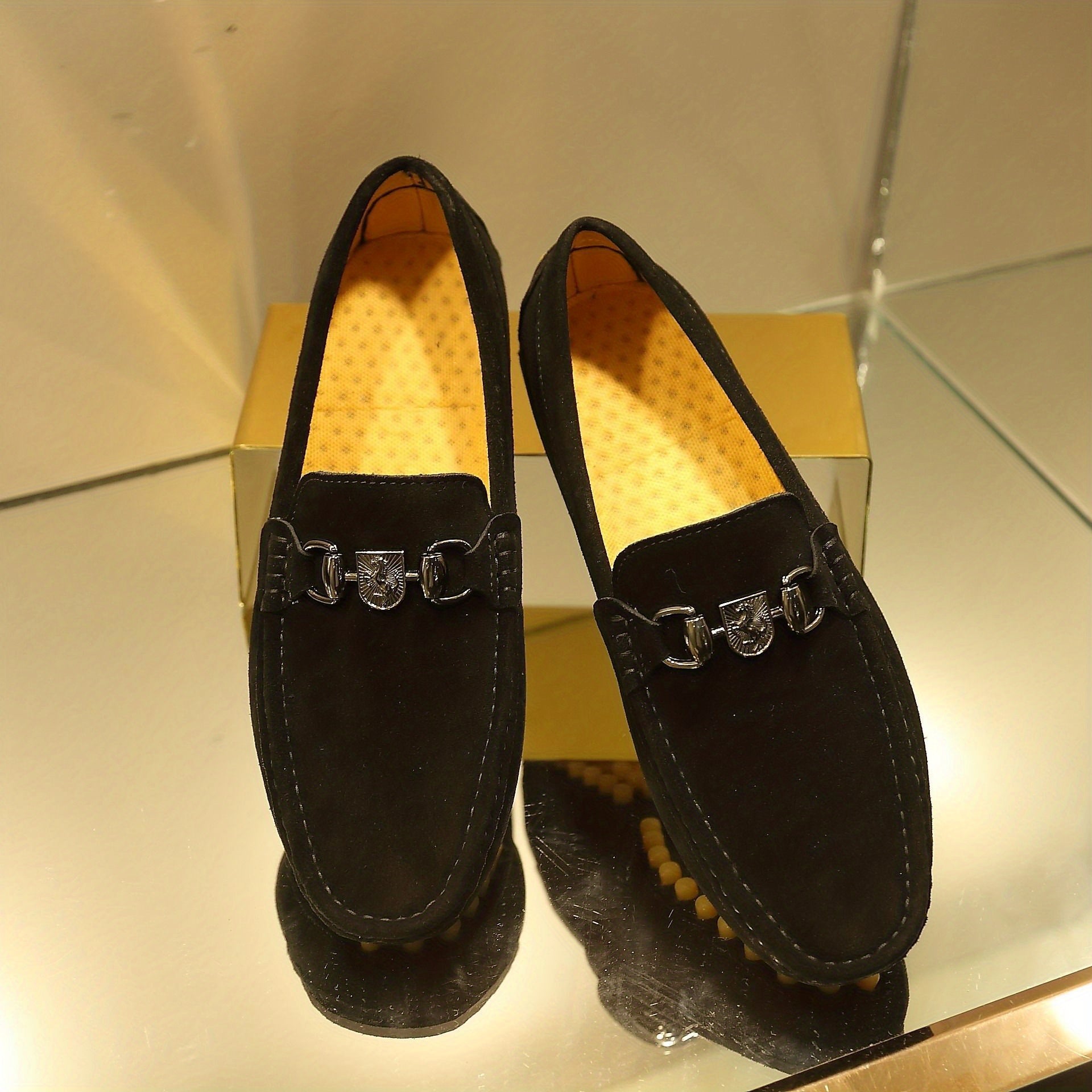Men's Comfy Moc Toe Loafer Shoes Non-slip Slip On Driving Shoes