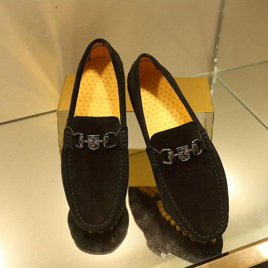 Men's Comfy Moc Toe Loafer Shoes Non-slip Slip On Driving Shoes