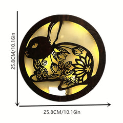 Children's Room Wall Clock LED Creative Lamp Retro Wooden Sign Hanging Lamp