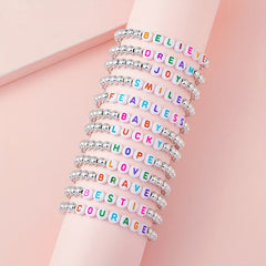 12pcs Encouraging Beaded Bracelets for Girls - Kids Accessories
