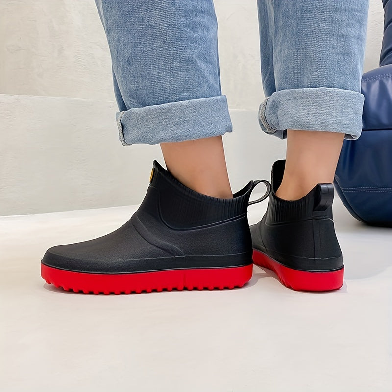 Men Rain Boots Low Top Waterproof Non-Slip Shoes for Outdoor Fishing