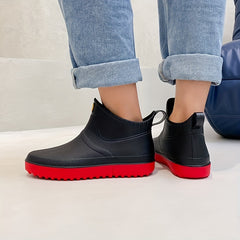 Men Rain Boots Low Top Waterproof Non-Slip Shoes for Outdoor Fishing