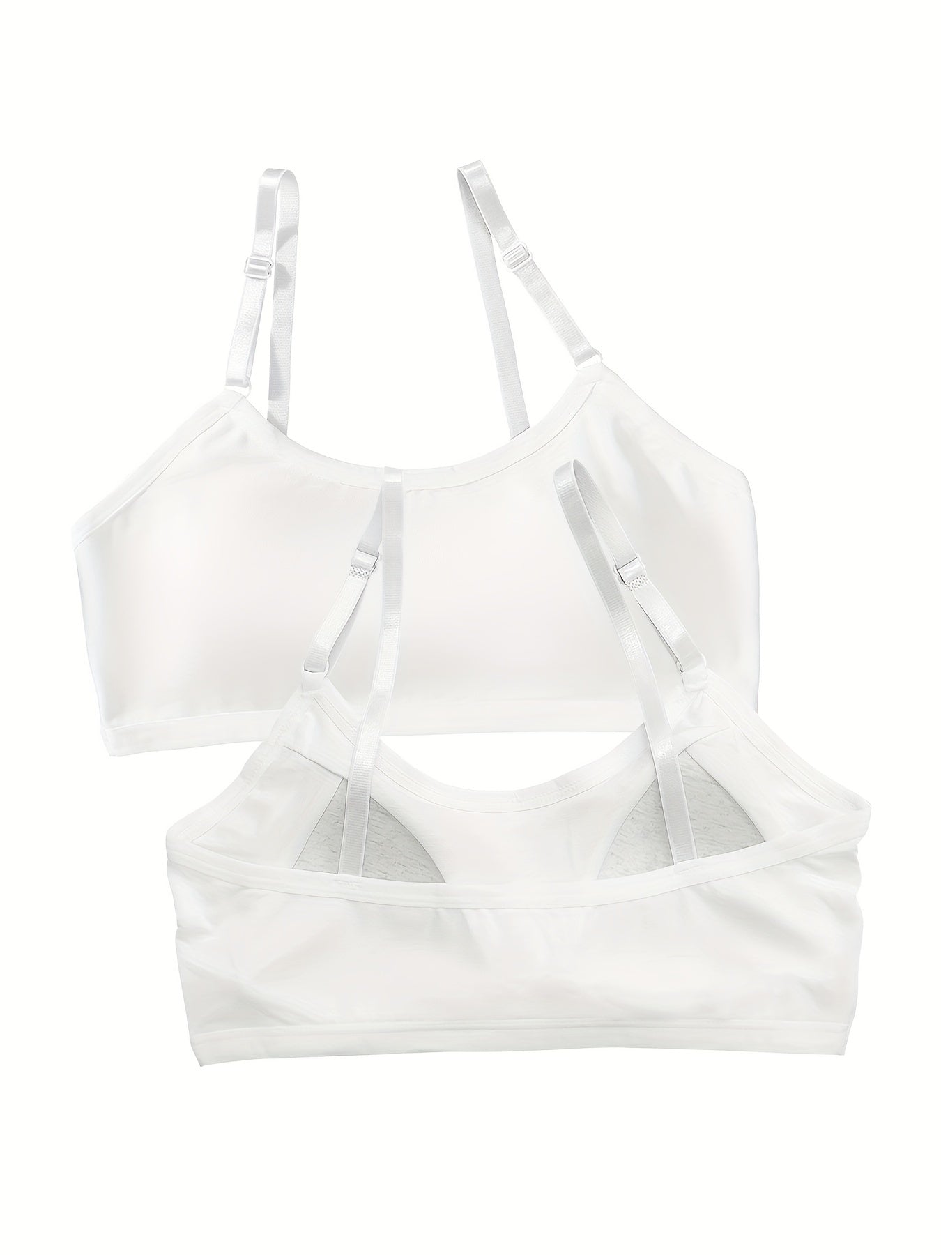 3pcs Girls Adjustable Stretch Sports Bras Comfortable Soft Bralette