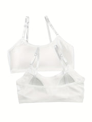 3pcs Girls Adjustable Stretch Sports Bras Comfortable Soft Bralette