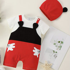 Baby Cotton Block Pocket Front Romper