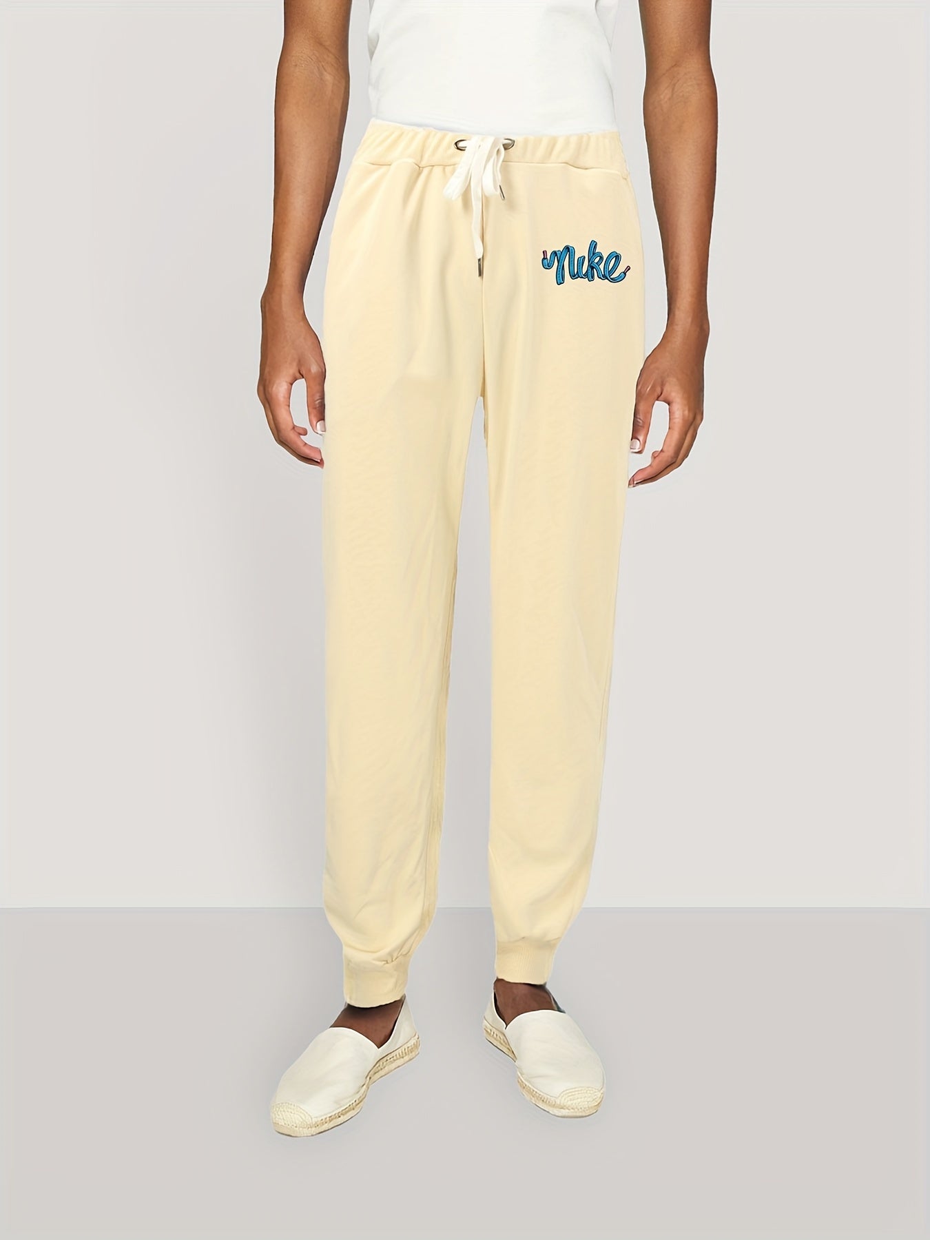 Men's Personality Print Casual Trousers Drawstring Elastic Pants