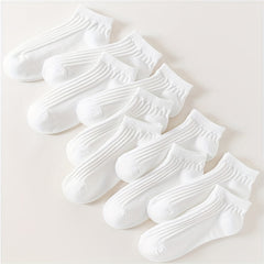 10 Pairs Solid Socks Soft & Comfy Women's Stockings