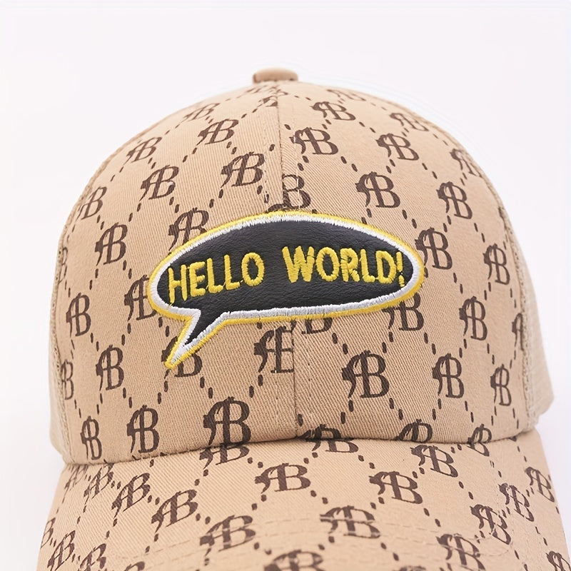 Kids Letter Embroidery Baseball Cap Mesh Sun Protection Hat